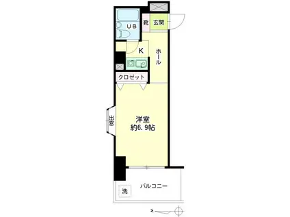 第22新井ビル(1K/2階)の間取り写真
