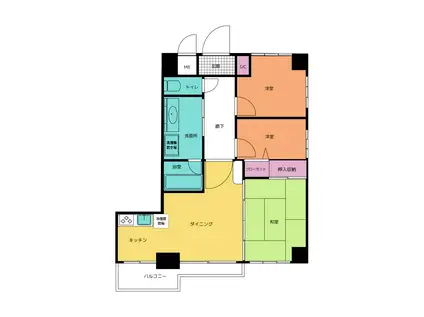 フローレンスパレス元代々木(2SDK/3階)の間取り写真