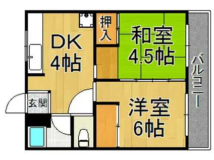 武庫之荘マンション(2DK/3階)の間取り写真