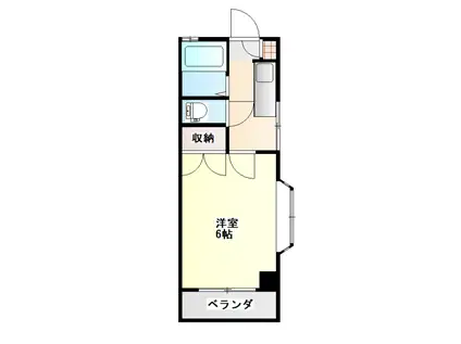 エントピア上荒田 第二(1K/6階)の間取り写真