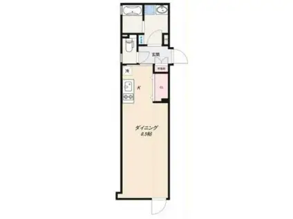 LEGALAND新宿山吹(ワンルーム/2階)の間取り写真