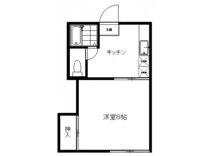 桜井荘(1K/2階)の間取り写真