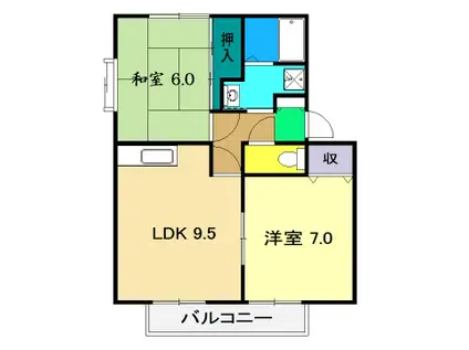 ラピスハイネス(2LDK/2階)の間取り写真