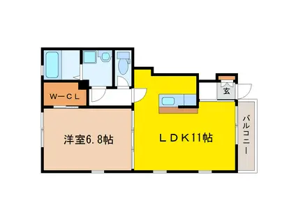 プレッソ(1LDK/1階)の間取り写真