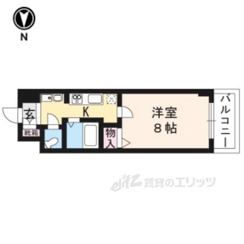 ロイヤルシティー西大路(1K/5階)の間取り写真