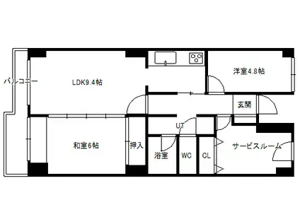 富樫マンション(2SLDK/3階)の間取り写真