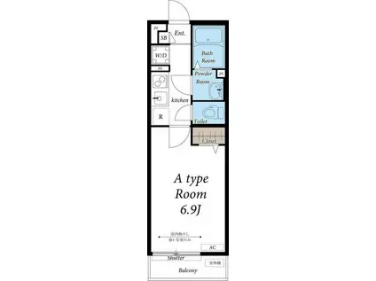 リブリ・GREEN CREST(1K/3階)の間取り写真