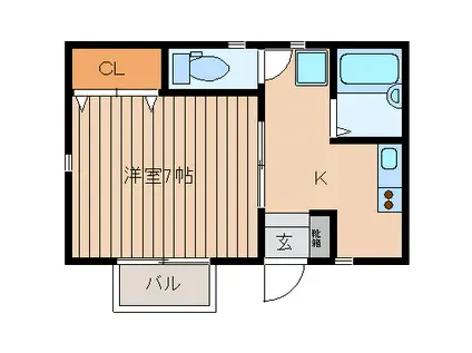BELK KISS(1K/1階)の間取り写真