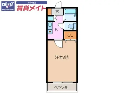 サンミッシェル(1K/1階)の間取り写真