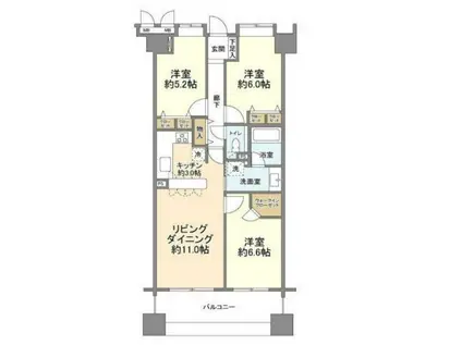 ブルーミングガーデン松戸南(3LDK/12階)の間取り写真
