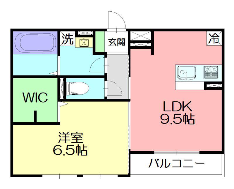 グランウェル(1LDK/2階)の間取り写真