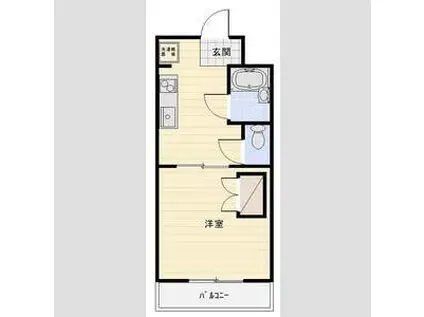 クレーバーマンションII(1DK/1階)の間取り写真