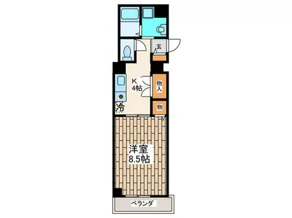 アインズ南船場(1DK/11階)の間取り写真