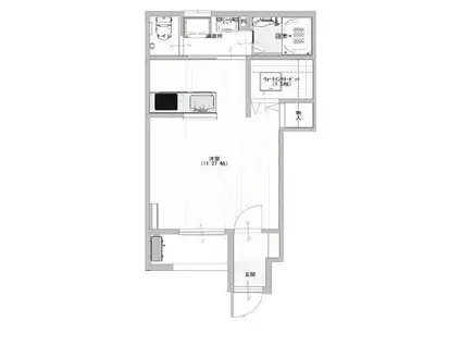 ウエストリバーリッジ(ワンルーム/1階)の間取り写真