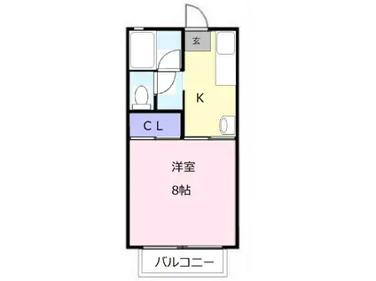 栗真ハイマートエクセル A棟(1K/1階)の間取り写真