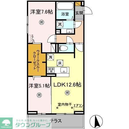 フォーリアA(2LDK/1階)の間取り写真