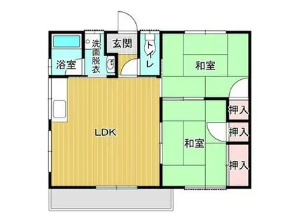 パラディ・クノ立石B(2LDK/2階)の間取り写真