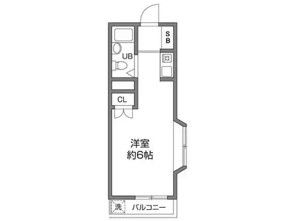 ウイングコート上祖師谷(ワンルーム/1階)の間取り写真
