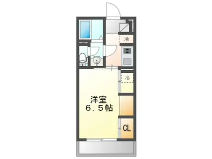 リブリ・八王子本町(1K/2階)の間取り写真