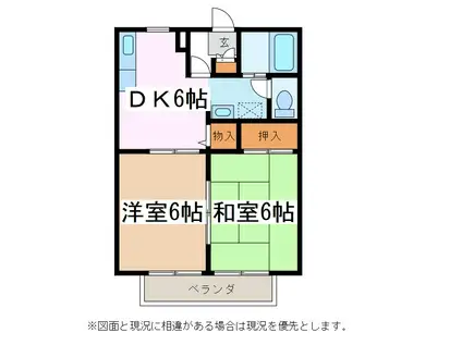 サンガーデン平林D(2DK/1階)の間取り写真
