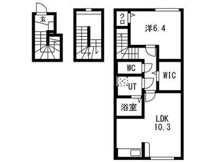 T・MハウスI(1LDK/3階)の間取り写真