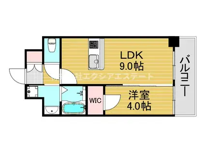 エスリード福島ブレイブ(1LDK/3階)の間取り写真