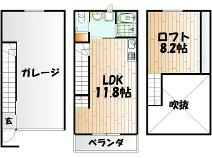 ガレッシア385(ワンルーム/1階)の間取り写真