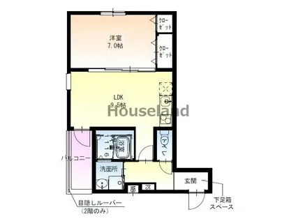 フジパレス市駅北(1LDK/2階)の間取り写真