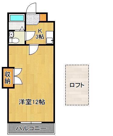 ロフティ若園(1K/1階)の間取り写真