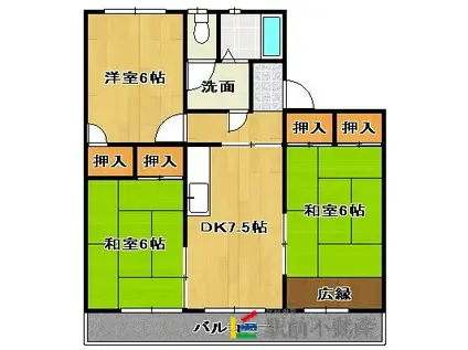 センチュリーハイアート(3DK/2階)の間取り写真