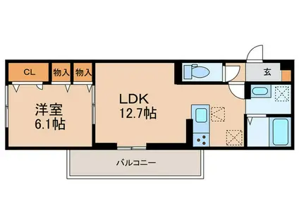 ロイヤルタウン田代外町(1LDK/2階)の間取り写真