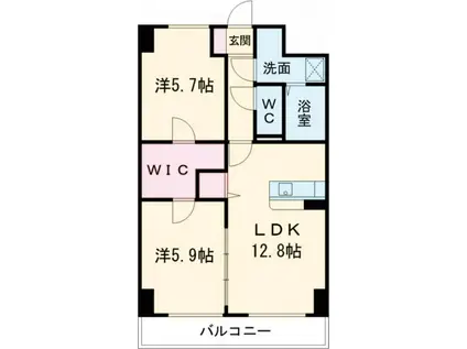 アグレアーブル(2LDK/6階)の間取り写真