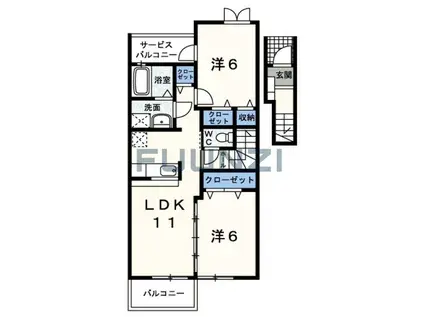S・AND・W1(2LDK/2階)の間取り写真