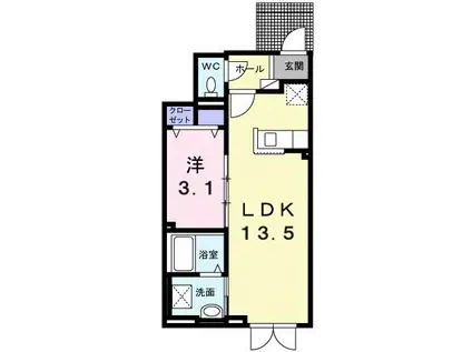 エコビレッジ(1LDK/1階)の間取り写真