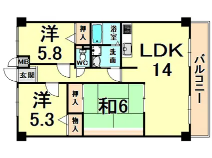 エルパラシオ(3LDK/2階)の間取り写真