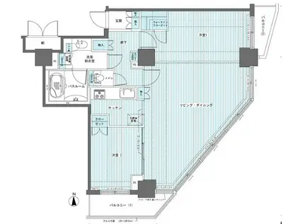 フェニックス西参道タワー(2LDK/15階)の間取り写真