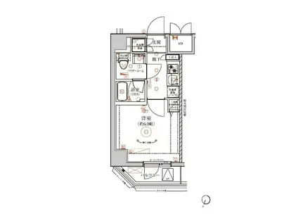 リルシア横濱吉野町2(1K/5階)の間取り写真