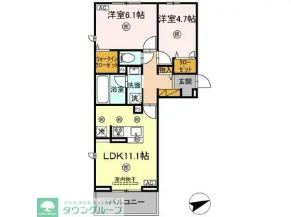 シャンティ(2LDK/3階)の間取り写真