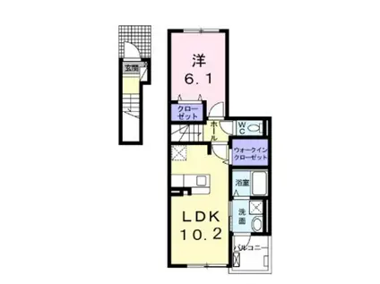 ベラ・ノッテ(1LDK/2階)の間取り写真