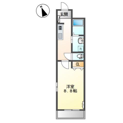 サンライト杏(1K/1階)の間取り写真