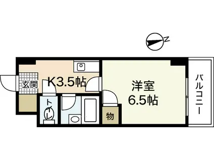 ソレイユ平和大通(1K/8階)の間取り写真