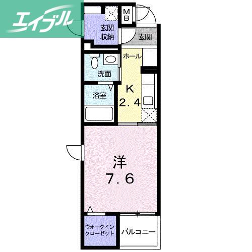 サンリット II(1K/3階)の間取り写真