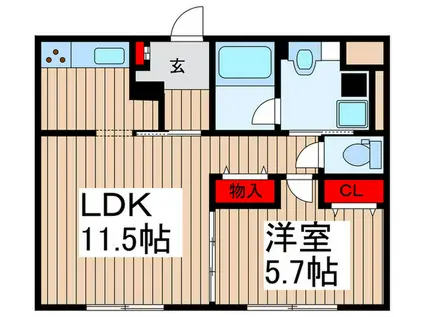 SOTTERRANEA(1LDK/1階)の間取り写真