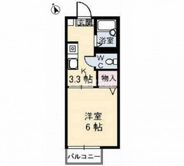 メゾングレイス(1K/1階)の間取り写真