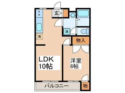 チャイム鷺沼(1LDK/1階)の間取り写真