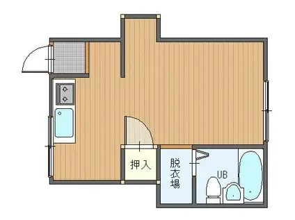コーポサンライヅI(ワンルーム/1階)の間取り写真