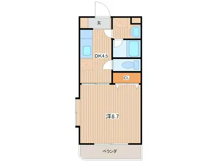 ルーブル(1K/1階)の間取り写真