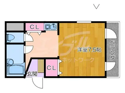 カーサヴィーナス(1K/5階)の間取り写真