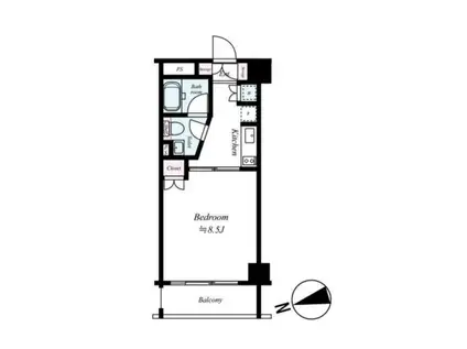 レックス武蔵中原(1K/3階)の間取り写真