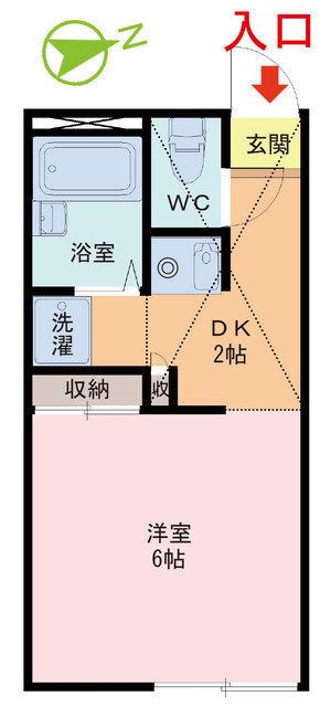 エスペランサ(1DK/1階)の間取り写真